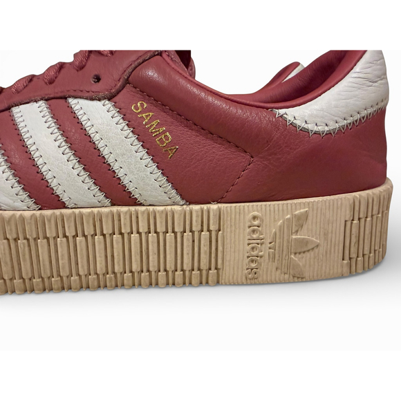 adidas Originals Womens Sambarose Trace Maroon/Cloud White/Linen) Sz 7.5 - Picture 4 of 9